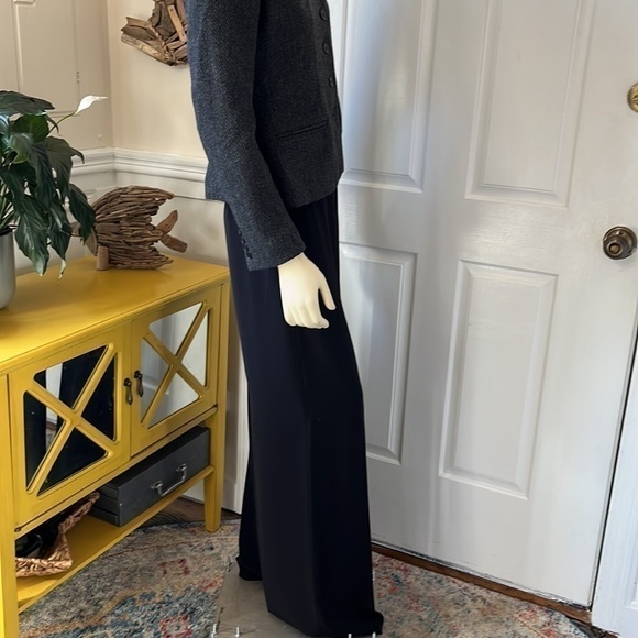 TRINA Turk Flat Front Wide Leg Long Black Dress Pant 4 - Picture 8 of 11